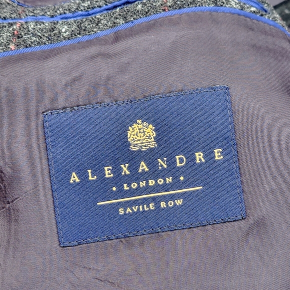 Harris Tweed Wool Blazer Sport Coat Jacket 42L Alexandre London - Picture 6 of 8